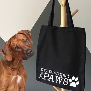 Funny Dog Black Canvas Tote Bag